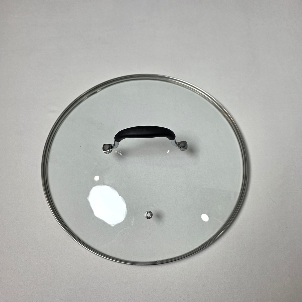 12 Inch Pot Lid Clear Glass Stainless Steel Steam Vent Rubber Handle Skillet Pan